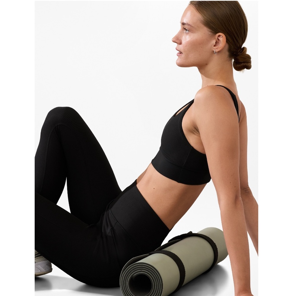 NWT Athleta Breathe Rib Longline SPorts Bra A-C | Black - Picture 4 of 13